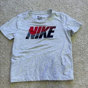 Nike Heather Gray Tee with Red and Black Graphic